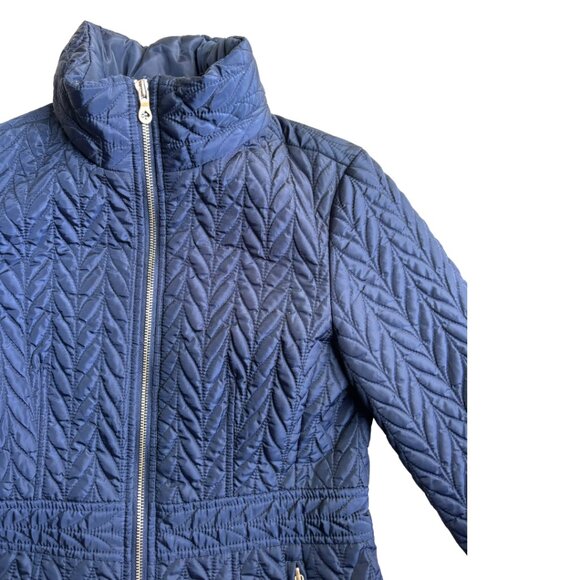 Kate Spade Quilted Navy Puffer Jacket XS - Picture 3 of 11